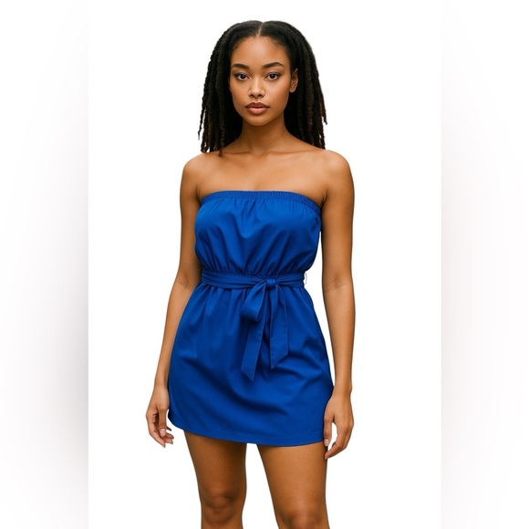 🟠Express Royal Blue Strapless Dress XS - Picture 5 of 5